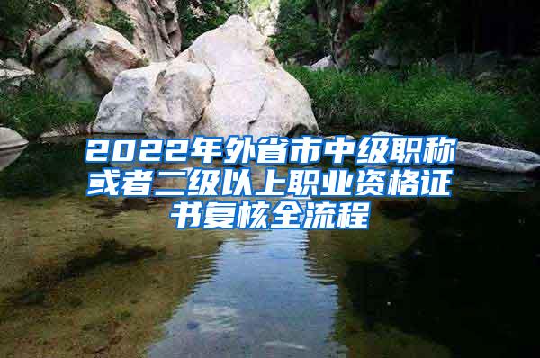 2022年外省市中级职称或者二级以上职业资格证书复核全流程