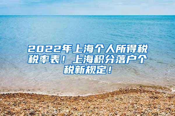 2022年上海个人所得税税率表！上海积分落户个税新规定！
