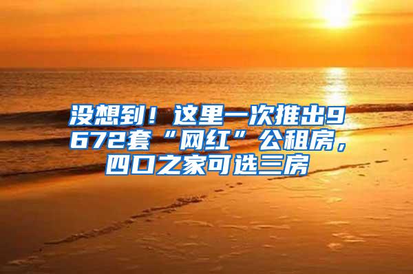 没想到！这里一次推出9672套“网红”公租房，四口之家可选三房