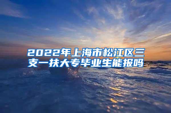 2022年上海市松江区三支一扶大专毕业生能报吗