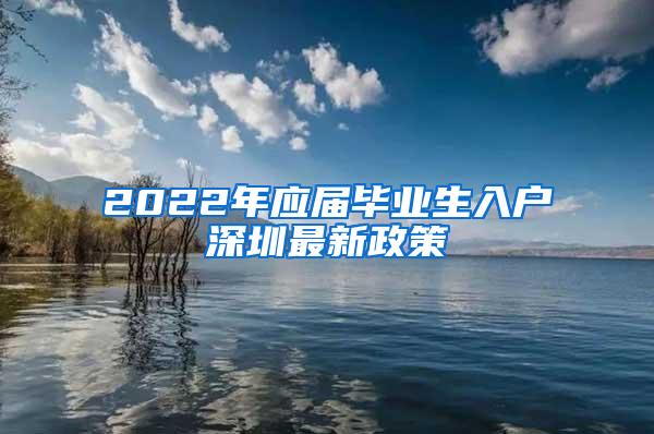 2022年应届毕业生入户深圳最新政策