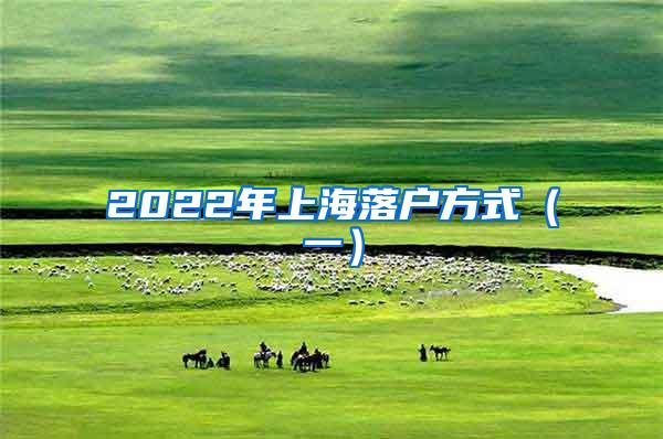 2022年上海落户方式（一）