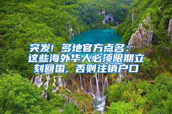 突发! 多地官方点名： 这些海外华人必须限期立刻回国, 否则注销户口