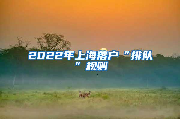 2022年上海落户“排队”规则
