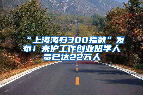 “上海海归300指数”发布！来沪工作创业留学人员已达22万人