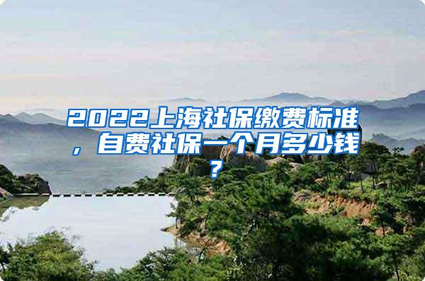 2022上海社保缴费标准，自费社保一个月多少钱？