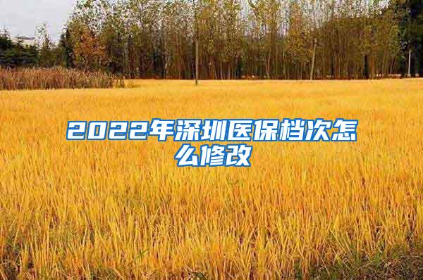 2022年深圳医保档次怎么修改