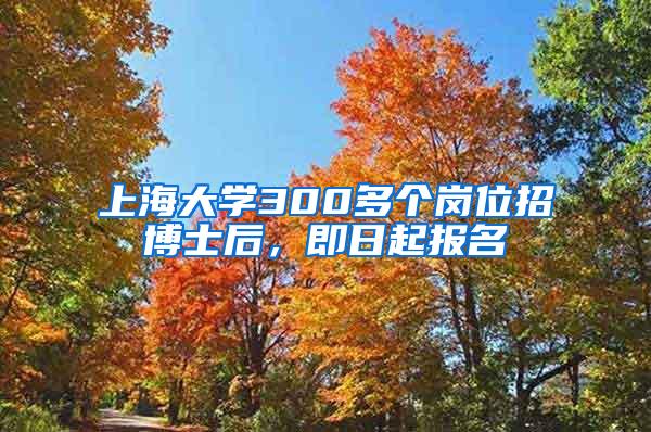 上海大学300多个岗位招博士后，即日起报名