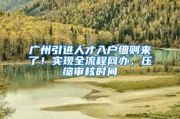 广州引进人才入户细则来了！实现全流程网办，压缩审核时间