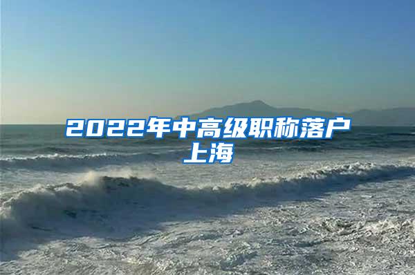 2022年中高级职称落户上海