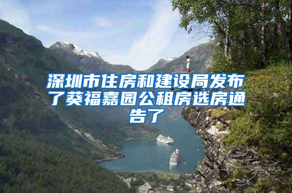 深圳市住房和建设局发布了葵福嘉园公租房选房通告了