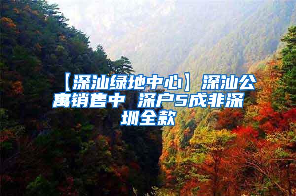 【深汕绿地中心】深汕公寓销售中 深户5成非深圳全款