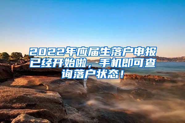 2022年应届生落户申报已经开始啦，手机即可查询落户状态！