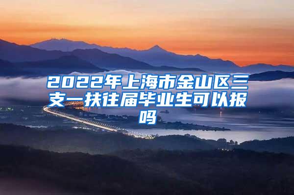 2022年上海市金山区三支一扶往届毕业生可以报吗