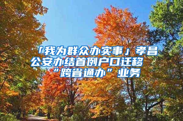 「我为群众办实事」孝昌公安办结首例户口迁移“跨省通办”业务