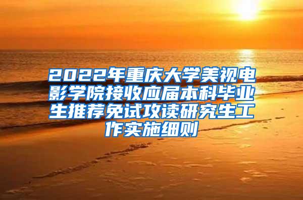 2022年重庆大学美视电影学院接收应届本科毕业生推荐免试攻读研究生工作实施细则