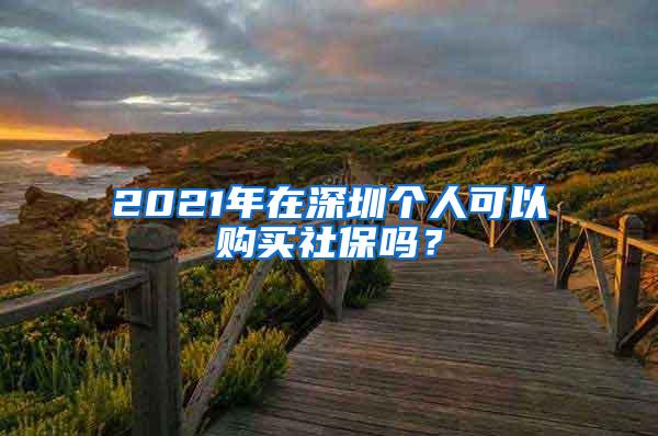 2021年在深圳个人可以购买社保吗？