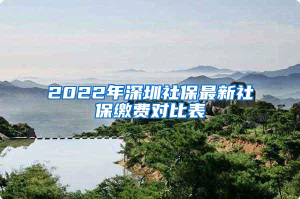 2022年深圳社保最新社保缴费对比表