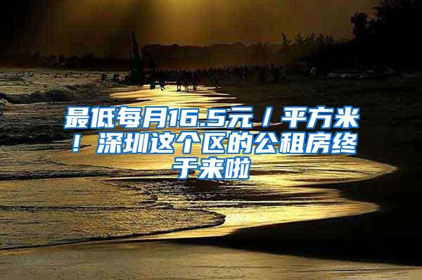 最低每月16.5元／平方米！深圳这个区的公租房终于来啦