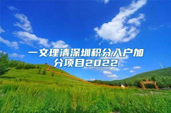 一文理清深圳积分入户加分项目2022