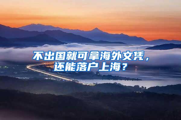 不出国就可拿海外文凭，还能落户上海？