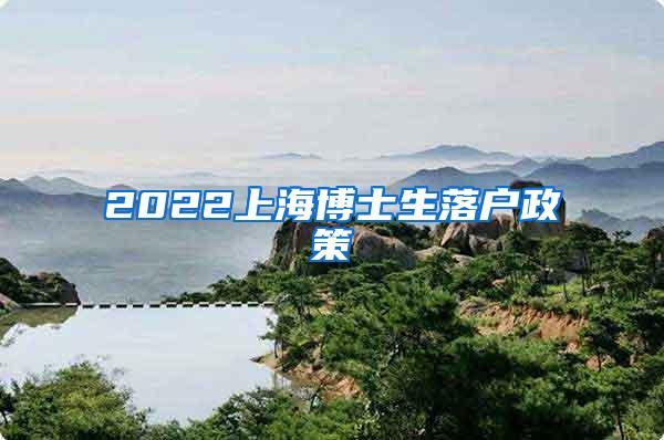 2022上海博士生落户政策