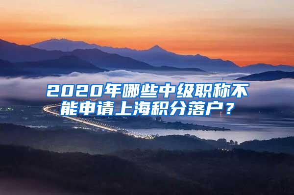 2020年哪些中级职称不能申请上海积分落户？
