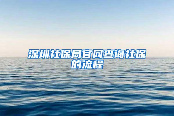 深圳社保局官网查询社保的流程