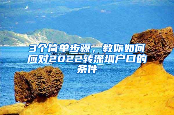 3个简单步骤，教你如何应对2022转深圳户口的条件