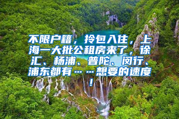 不限户籍，拎包入住，上海一大批公租房来了，徐汇、杨浦、普陀、闵行、浦东都有……想要的速度！
