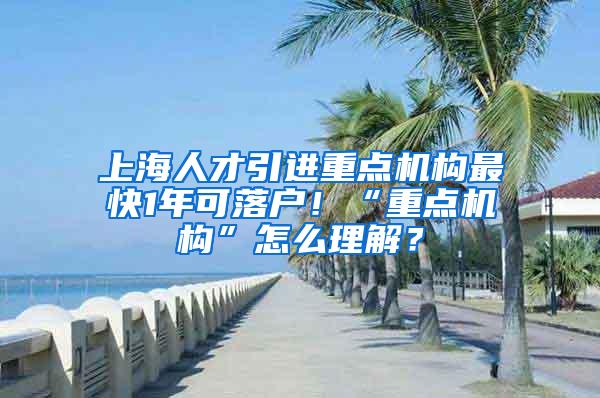 上海人才引进重点机构最快1年可落户！“重点机构”怎么理解？