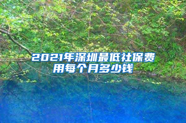 2021年深圳最低社保费用每个月多少钱