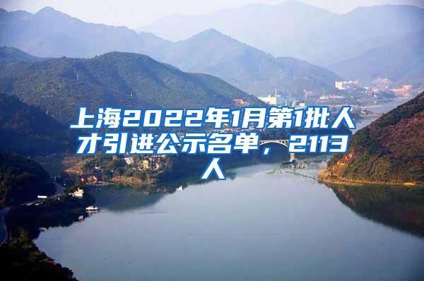 上海2022年1月第1批人才引进公示名单，2113人