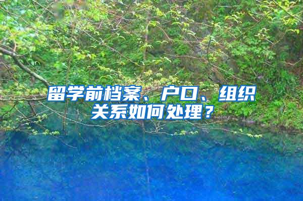 留学前档案、户口、组织关系如何处理？