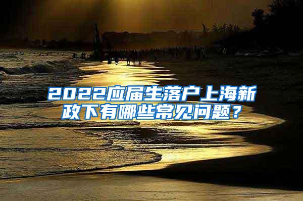 2022应届生落户上海新政下有哪些常见问题？