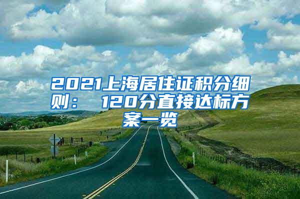 2021上海居住证积分细则： 120分直接达标方案一览