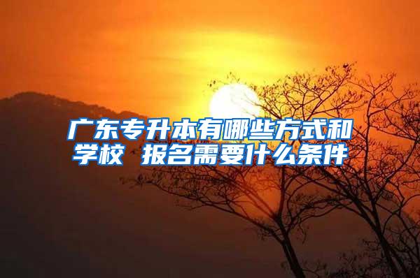 广东专升本有哪些方式和学校 报名需要什么条件