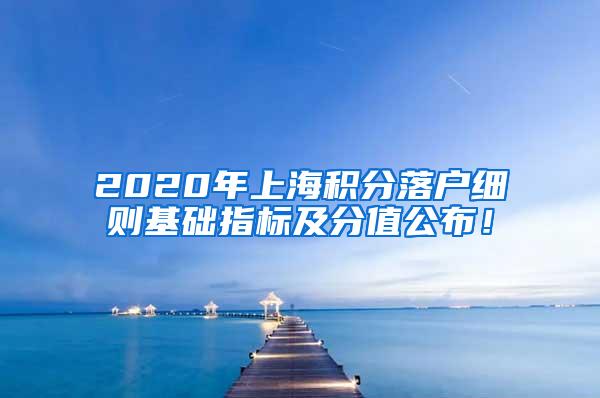 2020年上海积分落户细则基础指标及分值公布！