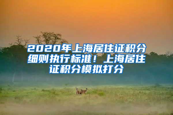 2020年上海居住证积分细则执行标准！上海居住证积分模拟打分