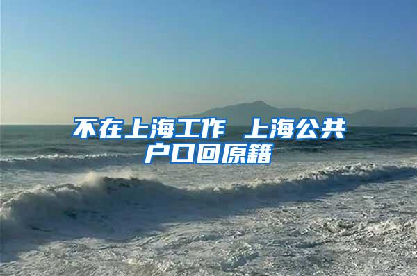 不在上海工作 上海公共户口回原籍