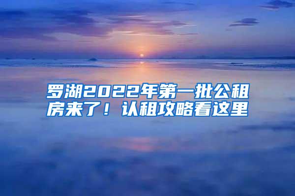 罗湖2022年第一批公租房来了！认租攻略看这里→