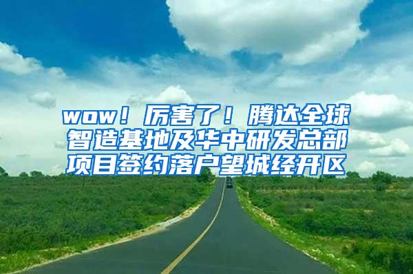 wow！厉害了！腾达全球智造基地及华中研发总部项目签约落户望城经开区