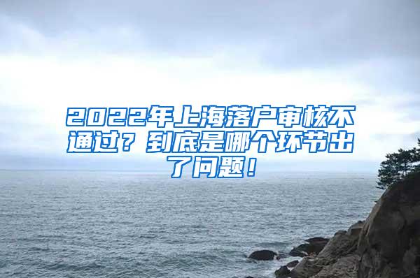 2022年上海落户审核不通过？到底是哪个环节出了问题！