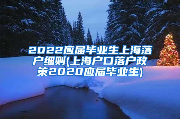 2022应届毕业生上海落户细则(上海户口落户政策2020应届毕业生)