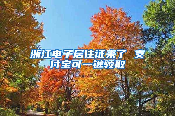 浙江电子居住证来了 支付宝可一键领取
