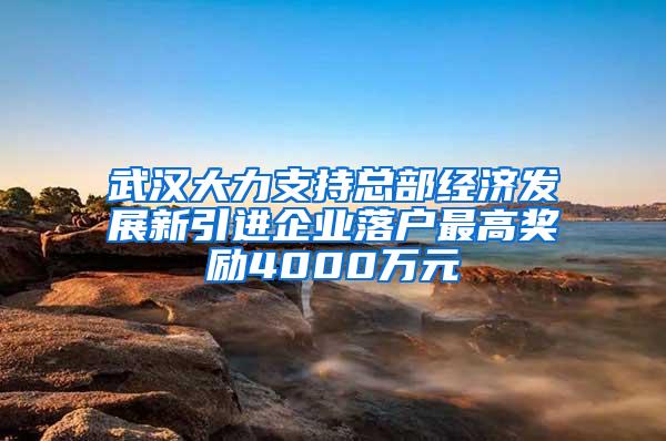 武汉大力支持总部经济发展新引进企业落户最高奖励4000万元