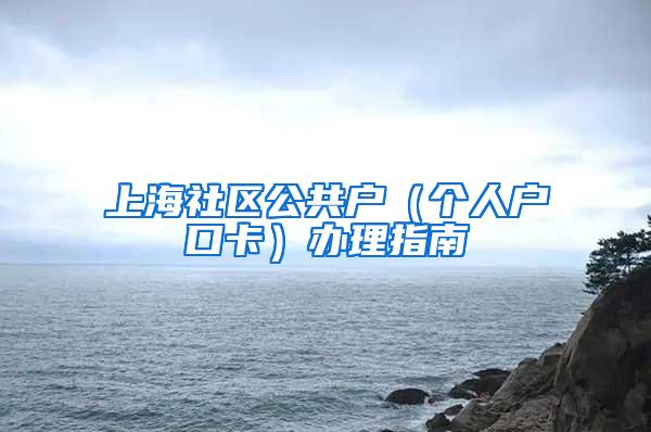 上海社区公共户（个人户口卡）办理指南