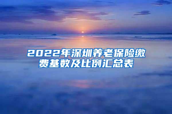 2022年深圳养老保险缴费基数及比例汇总表