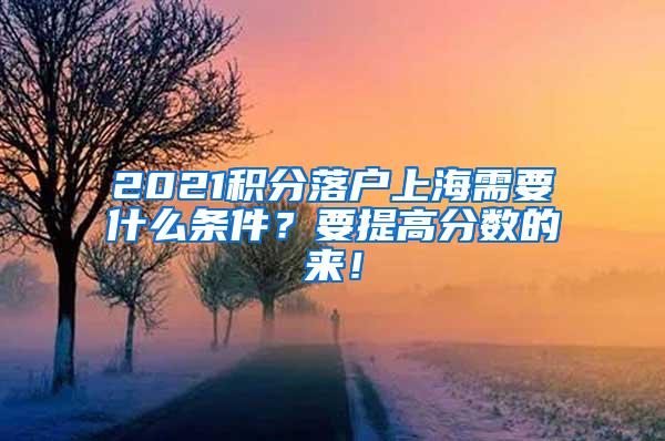 2021积分落户上海需要什么条件？要提高分数的来！