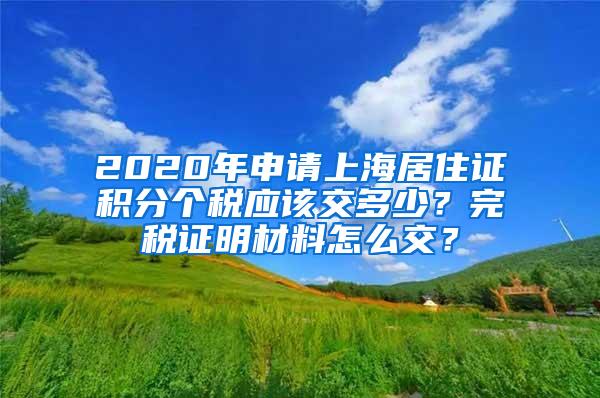 2020年申请上海居住证积分个税应该交多少？完税证明材料怎么交？